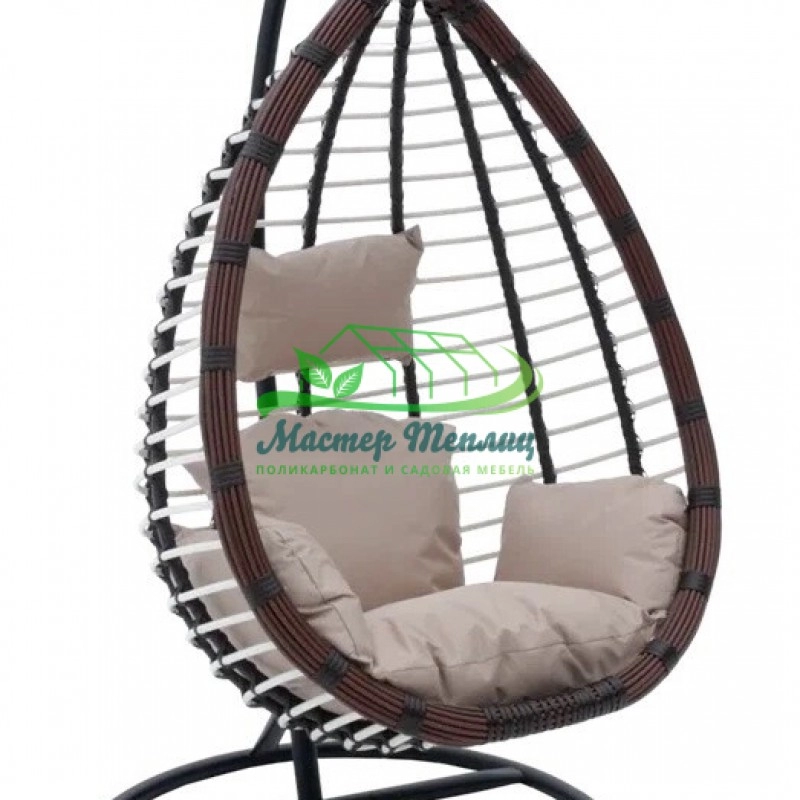 Подвесное кресло-качели "Шарм" из искусственного ротанга с мягкой подушкой